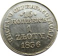 POLSKA/ROSJA - 15 KOPIEJEK/ 1 ZŁOTY 1836 MW ŁADNE Z DUCHEM !!