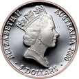 13. Australia, Elżbieta II, 5 dolarów 2000 C, Sydney 2000, #AR