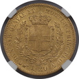 Włochy, 20 Lirów Wiktor Emanuel II 1859 B rok, NGC, /K3/