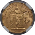 Francja, 20 franków 1898 A rok MINT ERROR, NGC MS 63, /K11/