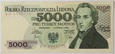 Banknot 5000 zł 1982 rok - Seria BU 