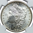 USA 1 dolar 1881 S, Morgan Dollar, NGC MS64