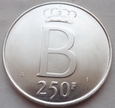 BELGIA - 250 franków - 1976 - Baudouin I - srebro