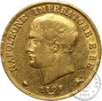 Włochy, 20 lirów, 1809 rok, M, złoto