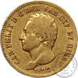 Włochy, Sardynia, 20 lirów, 1822 rok, złoto