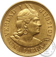 Peru, 1 libra, 1917 rok, złoto