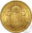 Węgry, 20 koron, 1893 rok, złoto