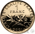 FRANCJA - 1 FRANK - 2001 - ZŁOTO - POŻEGNANIE FRANKA