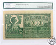 Litwa, 1000 marek 1918 A, 6 cyfr, PMG 58 EPQ