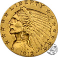 USA, 2 1/2 dolara, 1912 Indianin