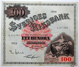 Szwecja, 100 koron, 1959 L