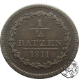 Szwajcaria, 1/2 batzen, 1811 Canton Uri