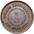 Straits Settlements - Wiktoria - 1 Cent 1891 - STAN !